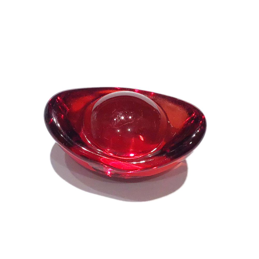 紅水晶琉璃元寶3.5公分【十方】150615