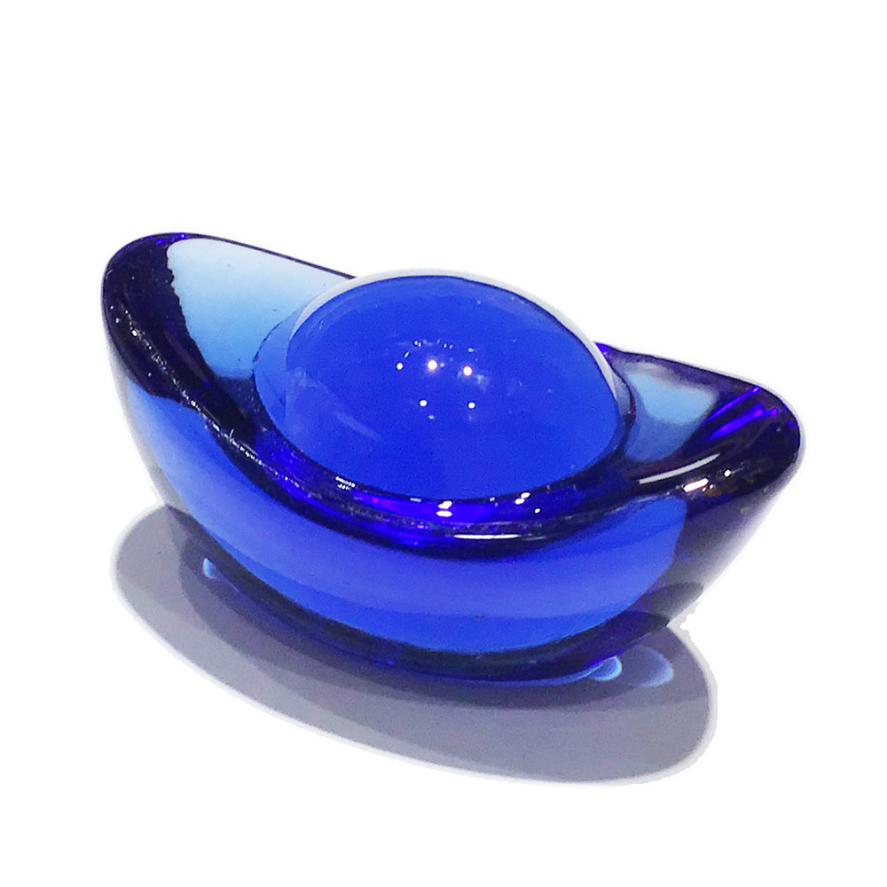 藍水晶琉璃元寶3.5公分【十方】150611