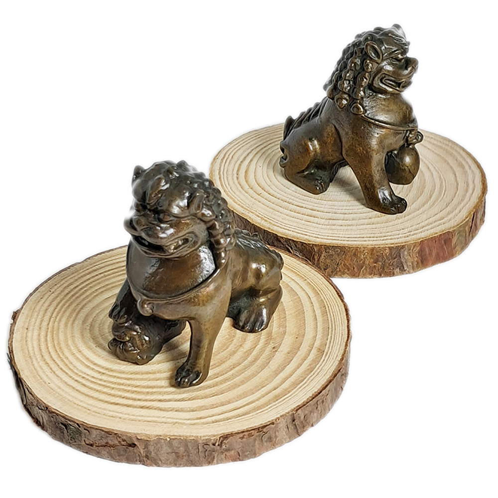 古銅祥獅一對【十方】150975