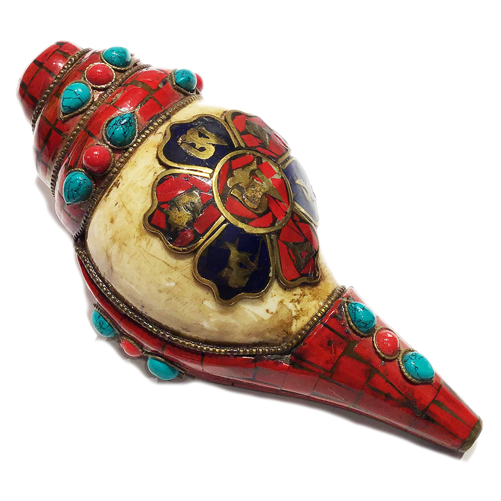 六字真言鑲青金石法螺【十方】150695