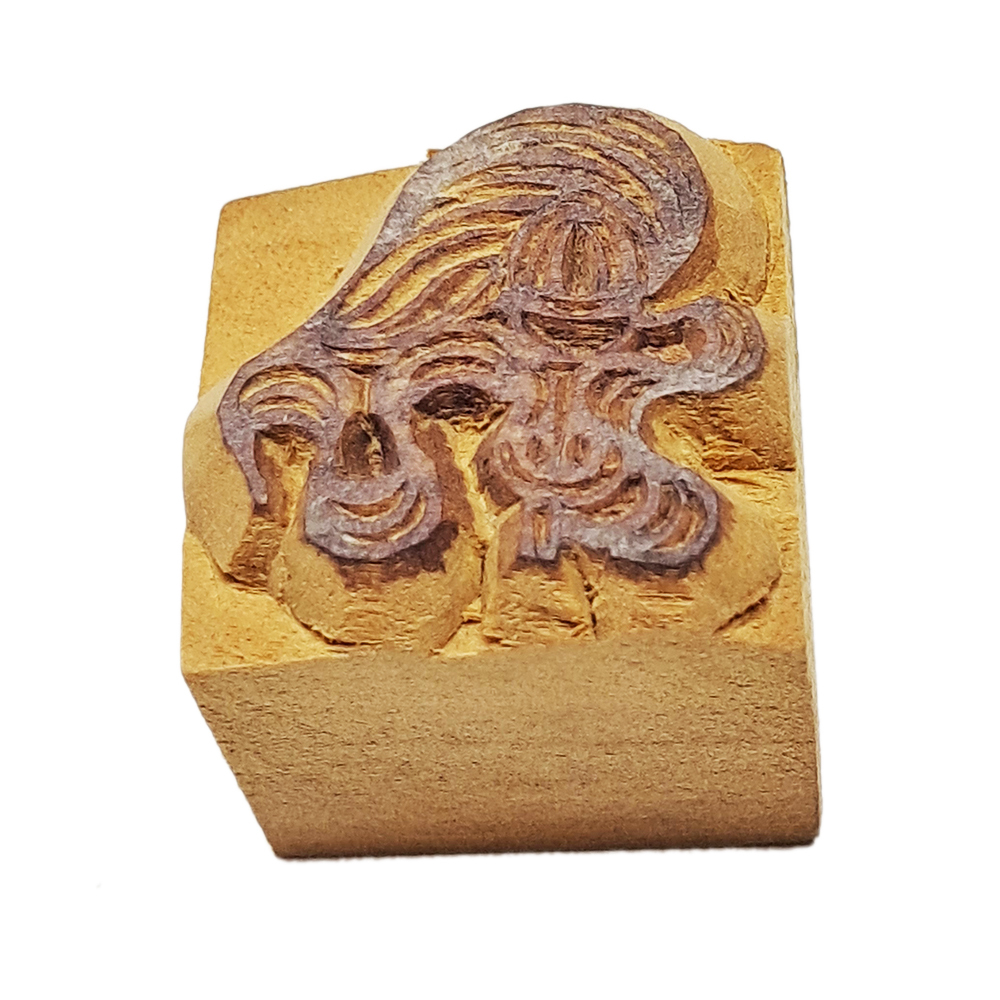 八吉祥之蓮花 木雕印章【十方】151818