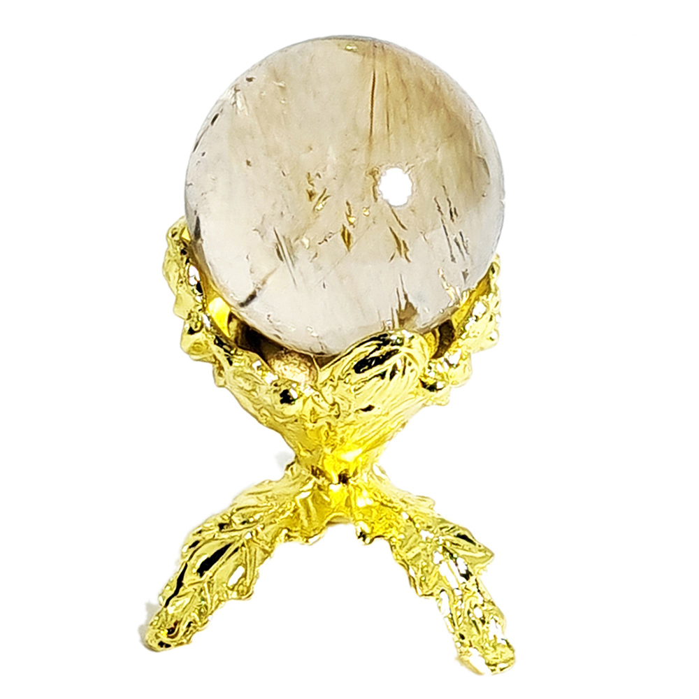 天然髮晶球3.3公分+彼岸花托球座【十方】152252