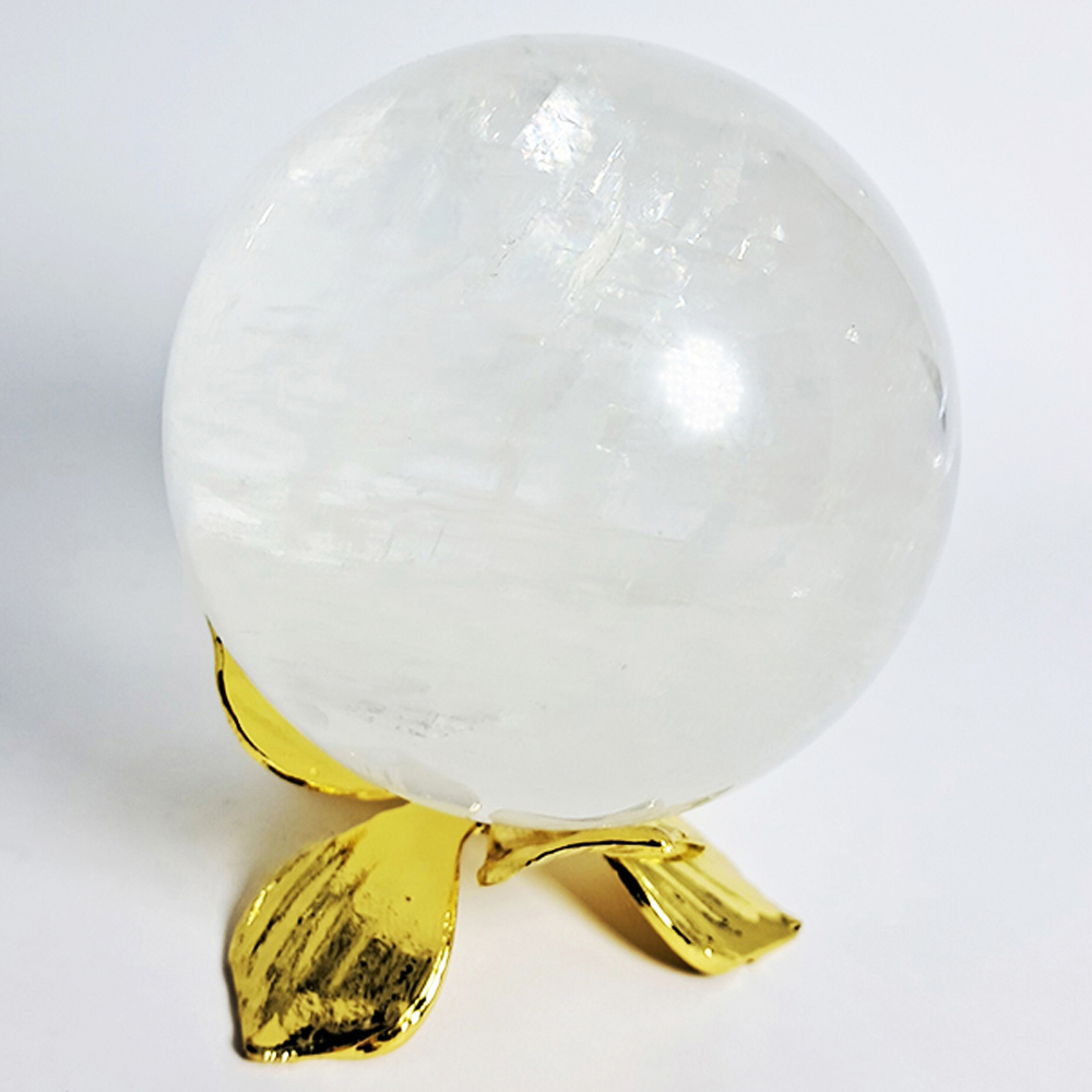 天然水晶球5公分+金花瓣球座【十方】152251