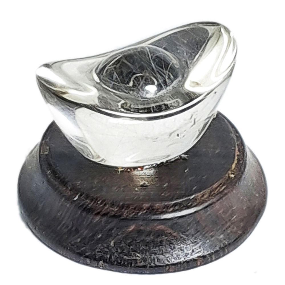 髮晶元寶2.3公分&雞翅木座加贈聚寶盆【十方】152280