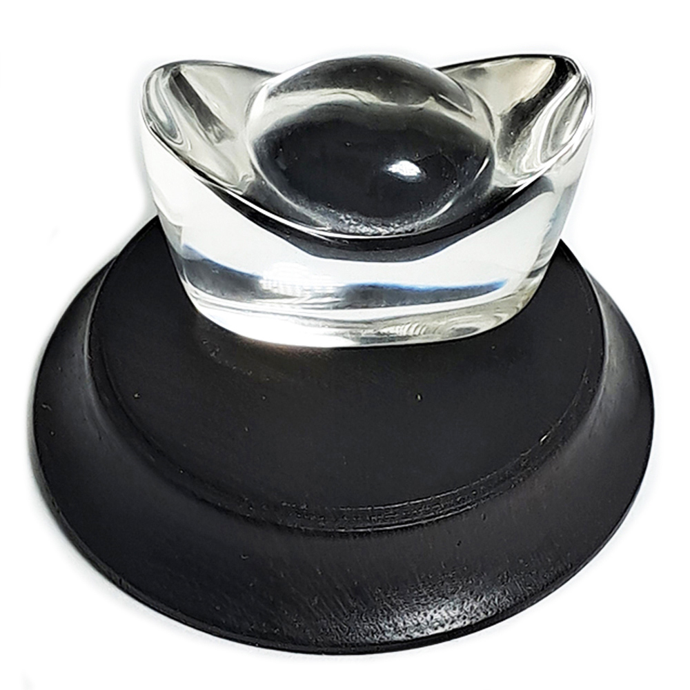 水晶元寶3.6公分&雞翅木座加贈聚寶盆【十方】152284