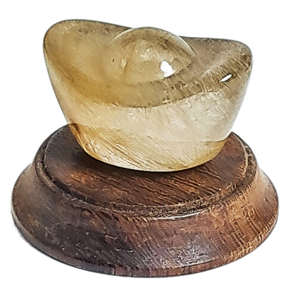 髮晶元寶2.3公分&雞翅木座加贈聚寶盆【十方】152283