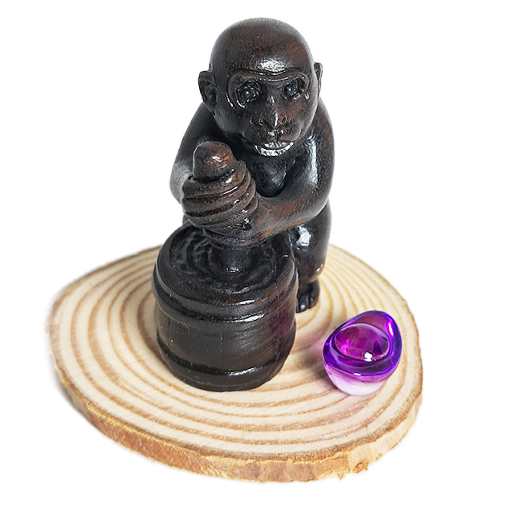 招財猴{檀木}開運精品【十方】152346