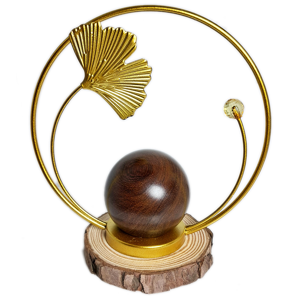 金絲檀木圓球5公分&金圓滿座【十方】152368