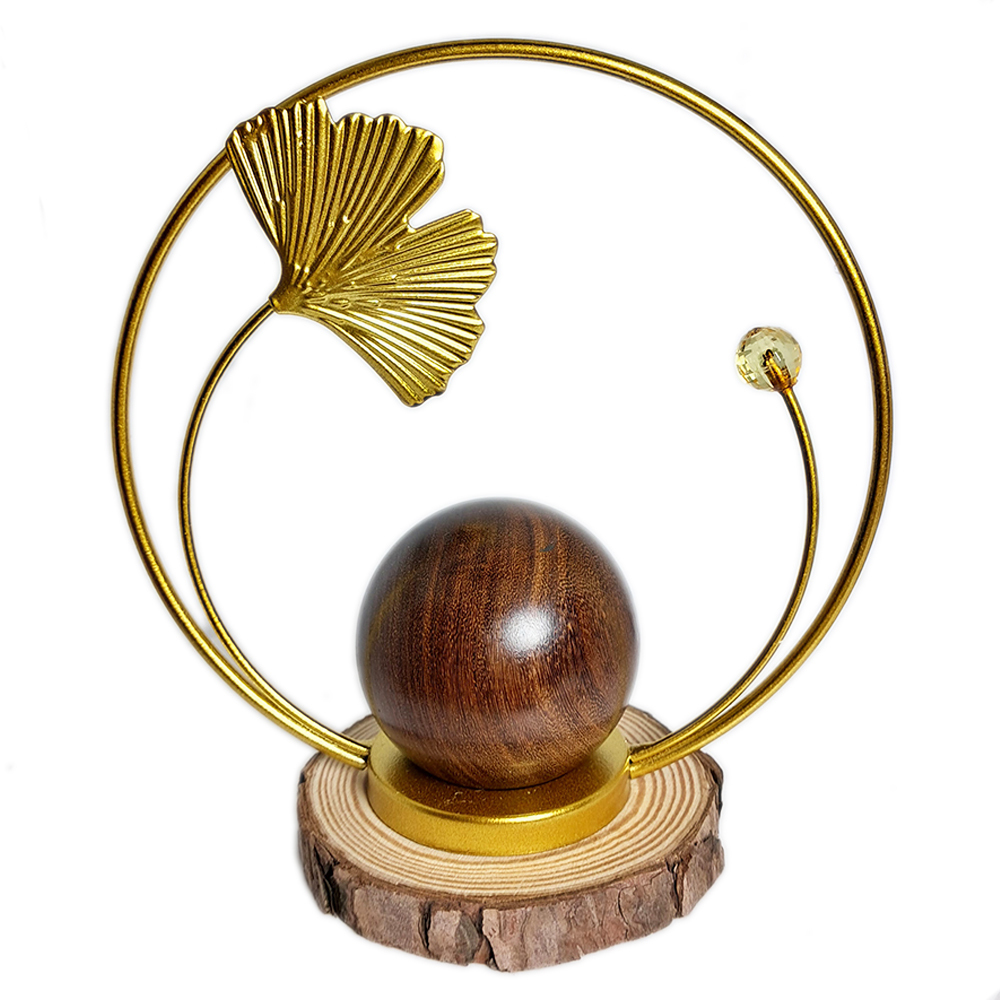 金絲檀木圓球5公分&金圓滿座【十方】152368