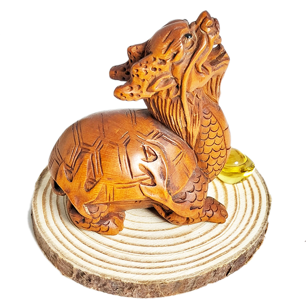 祥龍龜財{黃楊木}開運精品【十方】152309