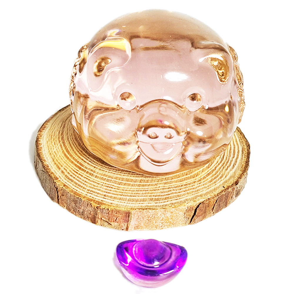 招財進寶 粉紅琉璃豬擺件【十方】152333