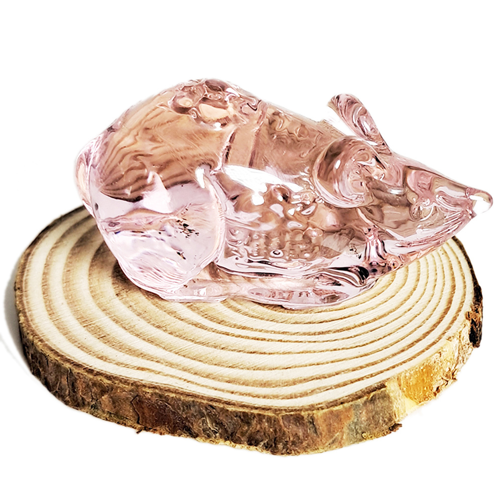 咬錢鼠5公分 粉紅{琉璃}開運品【十方】152347