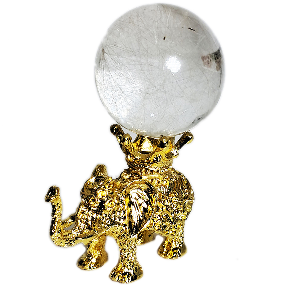 髮晶球3.4公分+金象寶座【十方】152367
