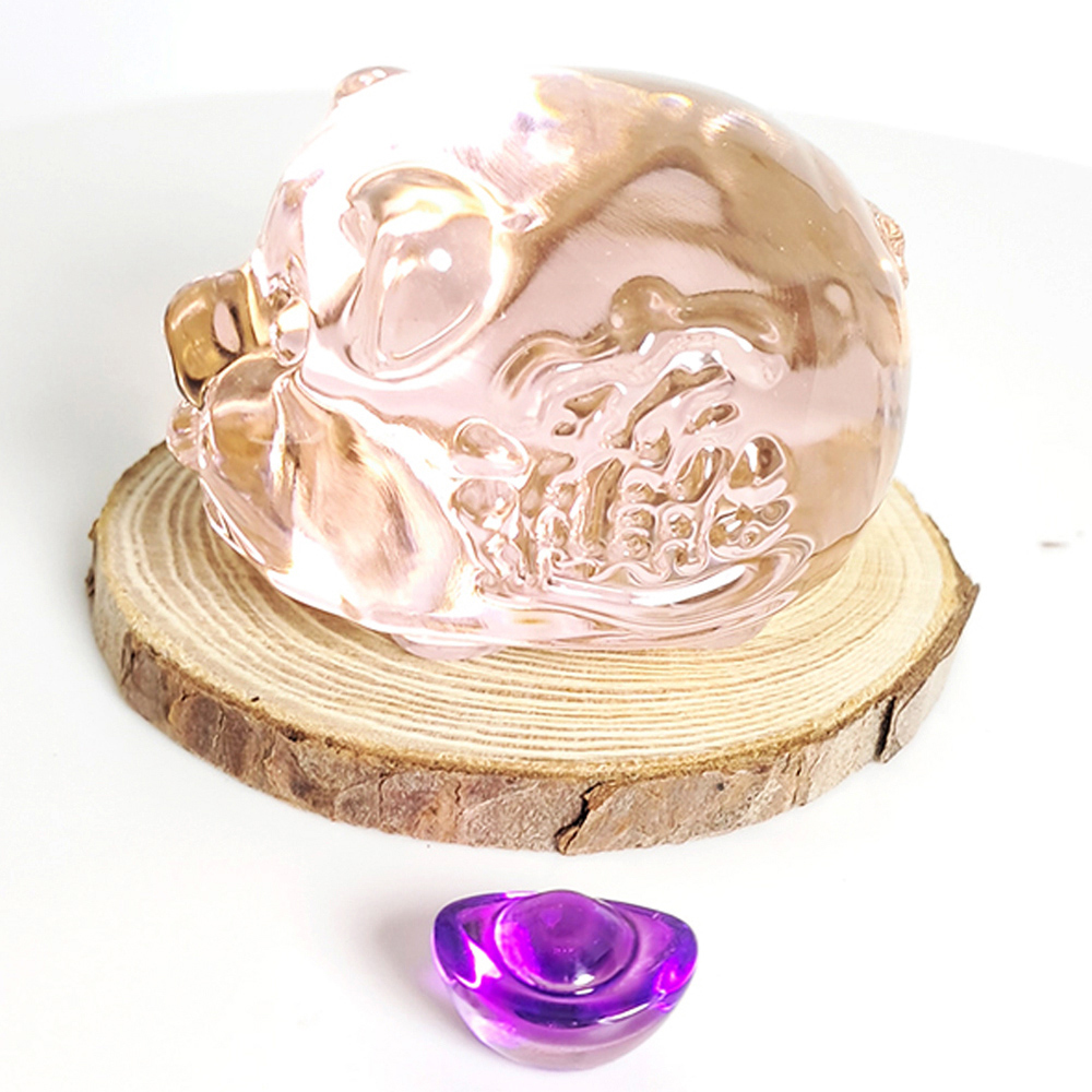 招財進寶 粉紅琉璃豬擺件【十方】152333