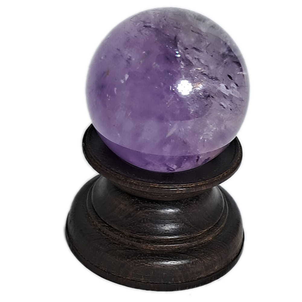 紫晶3.5公分&檀木座【十方】152401