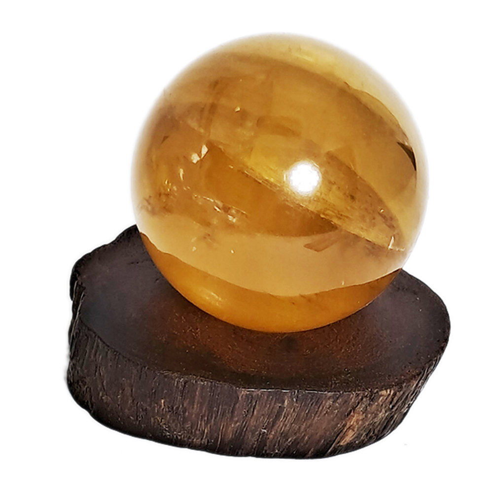 黃晶球4.2公分&花梨木座【十方】152439