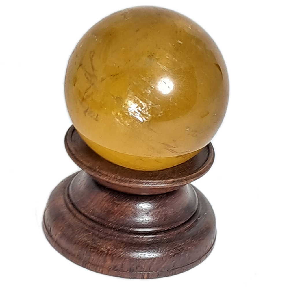 黃水晶3.9公分&檀木座【十方】152403