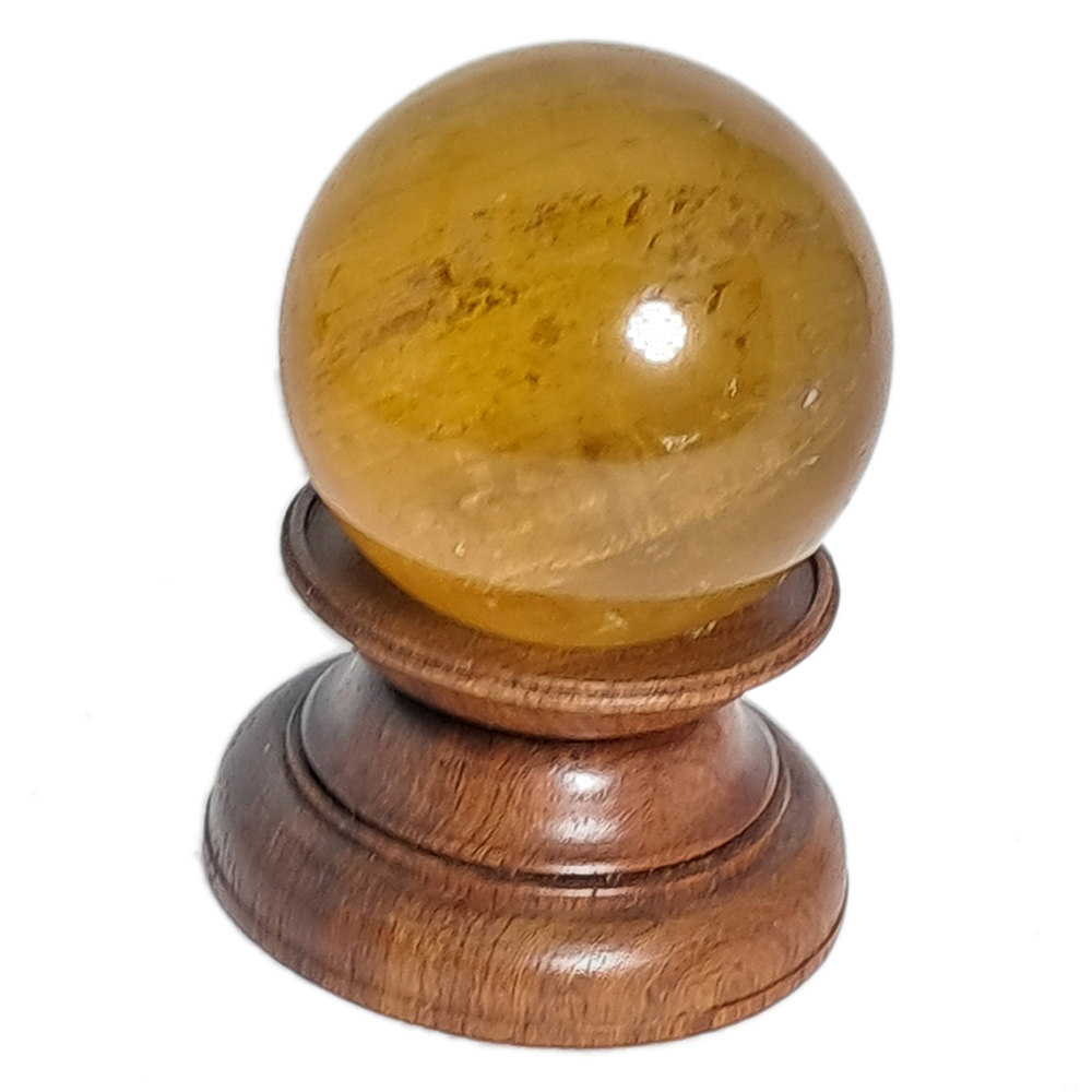 黃水晶3.9公分&檀木座【十方】152403