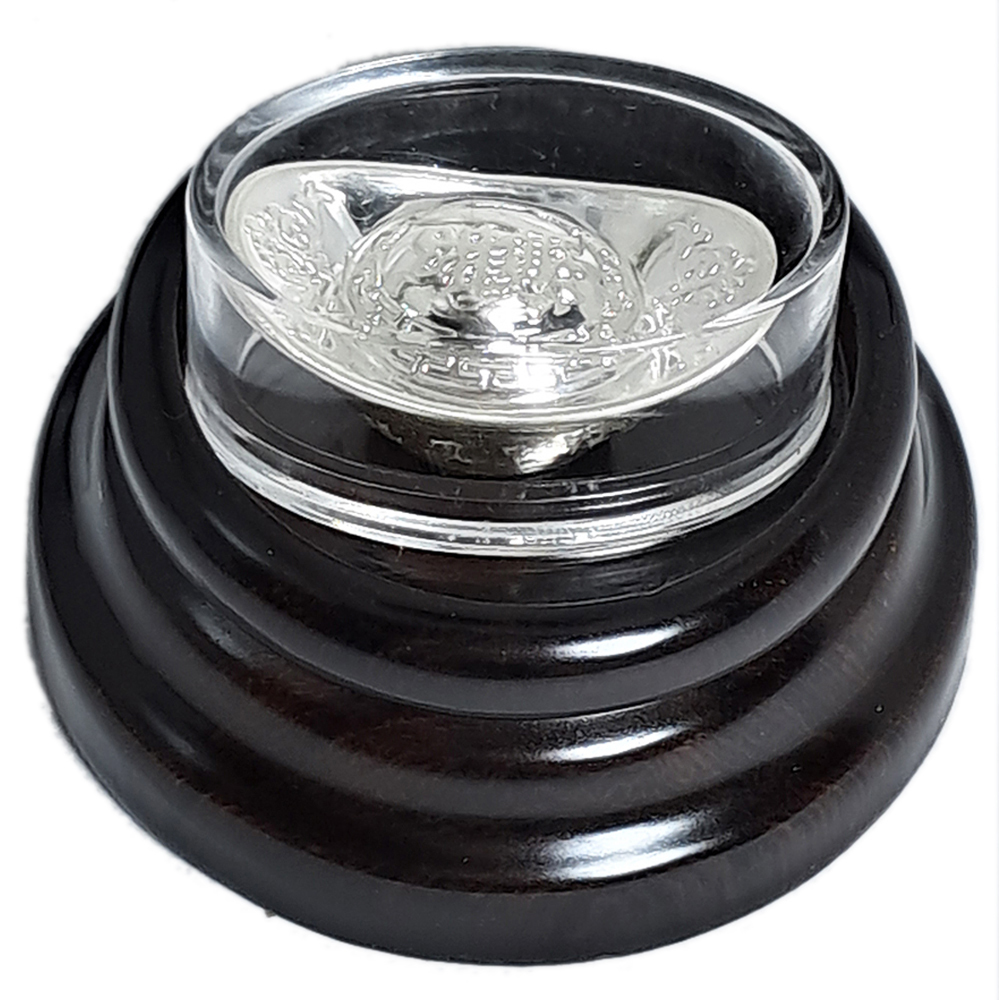 招財進寶 純銀元寶3公分&黑檀座【十方】152394