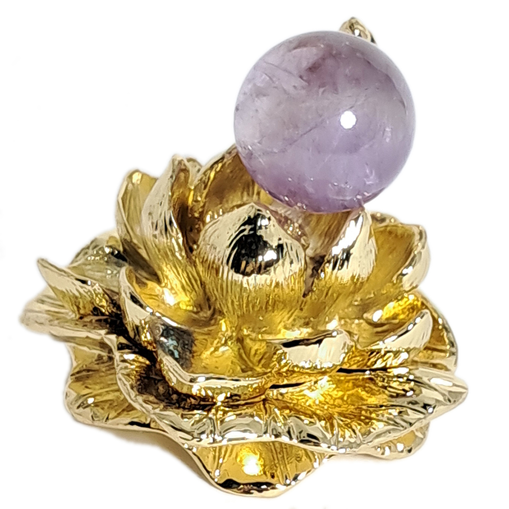 紫晶球2公分&金蓮座【十方】152442