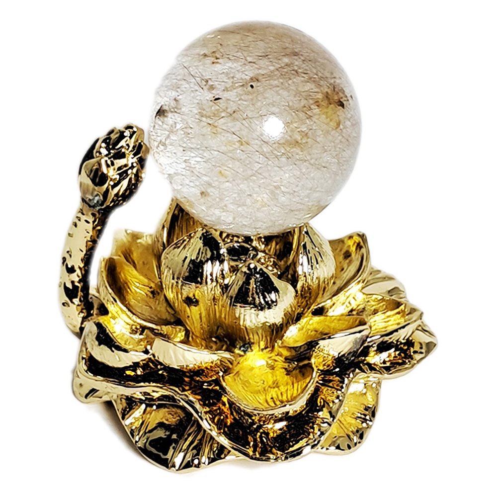 髮晶球2.8公分&金蓮座【十方】152436