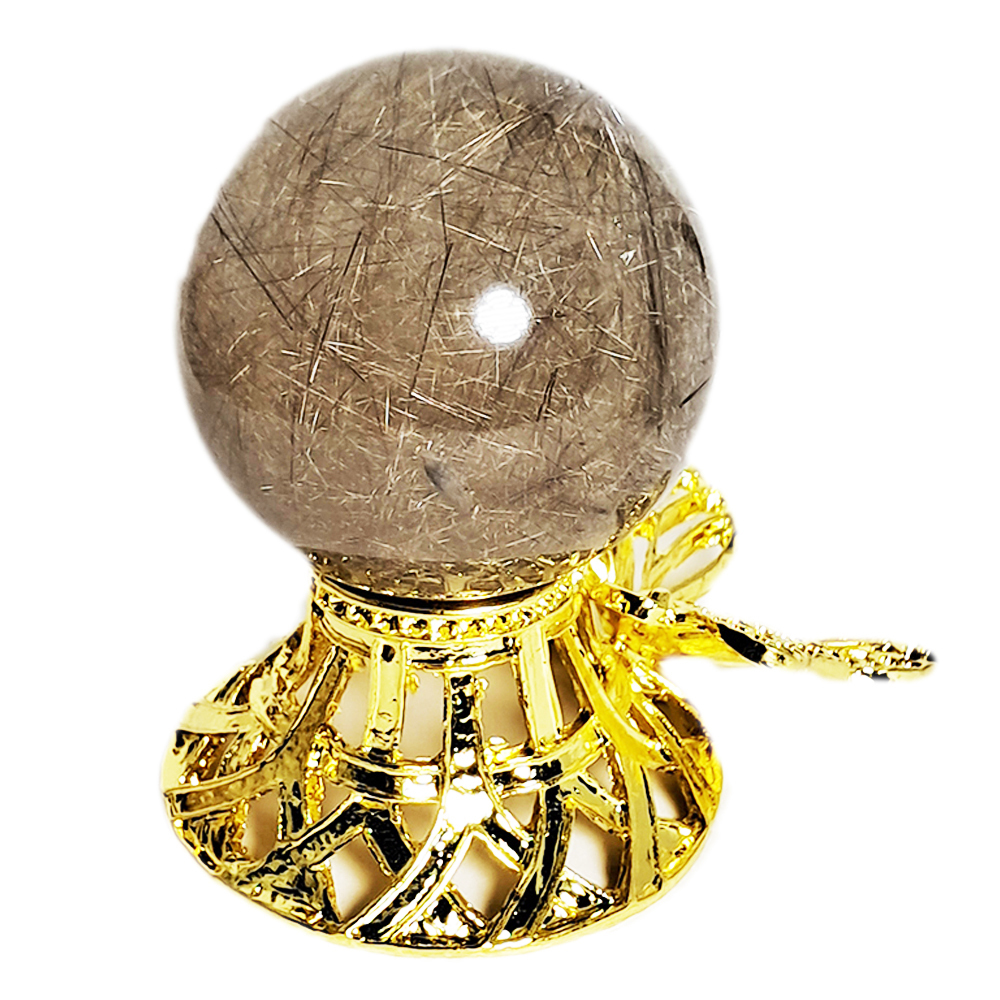 銀絲髮晶4.3公分&蝴蝶座【十方】152438