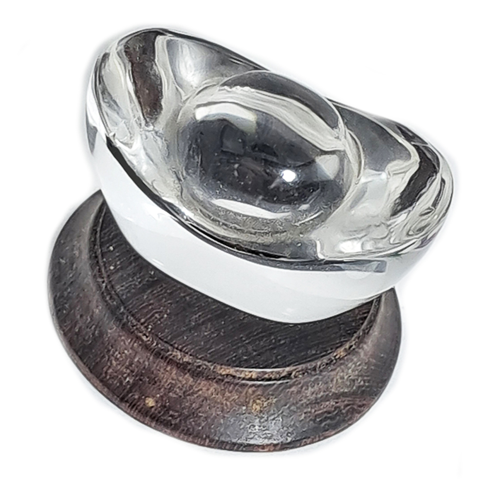 水晶元寶3.3公分&雞翅木座加贈聚寶盆【十方】152444