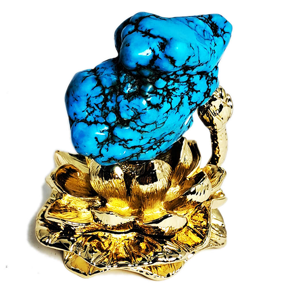 綠松石{原礦39克}&金蓮座【十方】152536