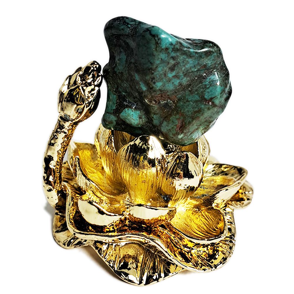 綠松石{原礦17.5克}&金蓮座【十方】152535