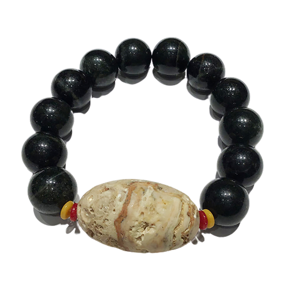 龍宮舍利+綠幽靈水晶手珠15mm【十方】149086