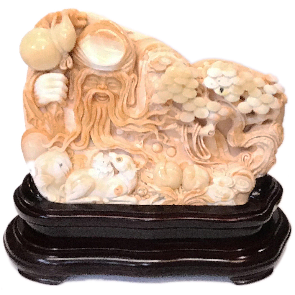 福祿壽老壽翁龍宮舍利巧雕【十方】150884