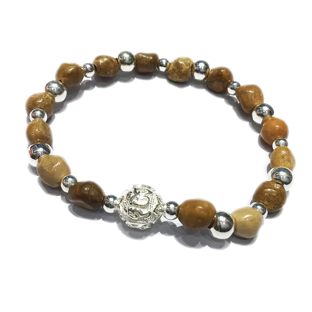 六字真言 925銀珠+跳出舍利珠7mm【十方】148173