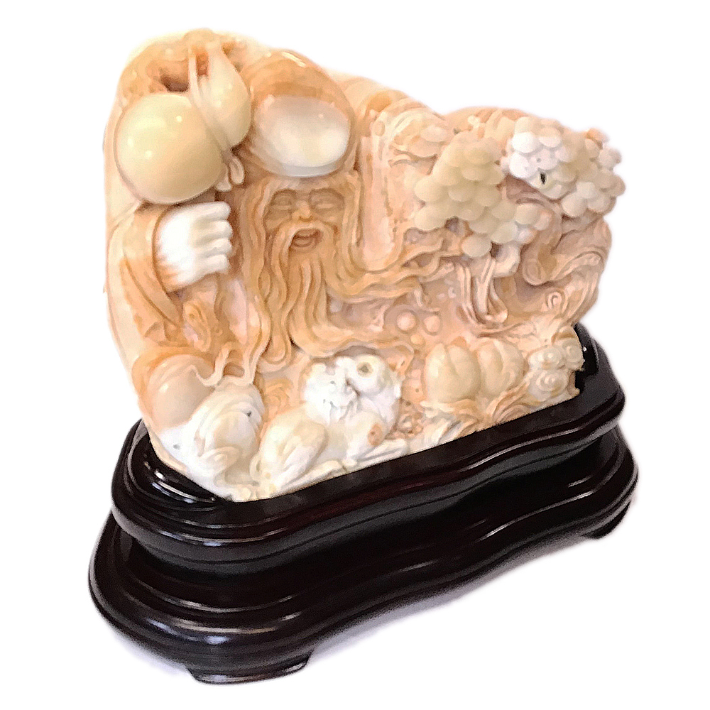 福祿壽老壽翁龍宮舍利巧雕【十方】150884