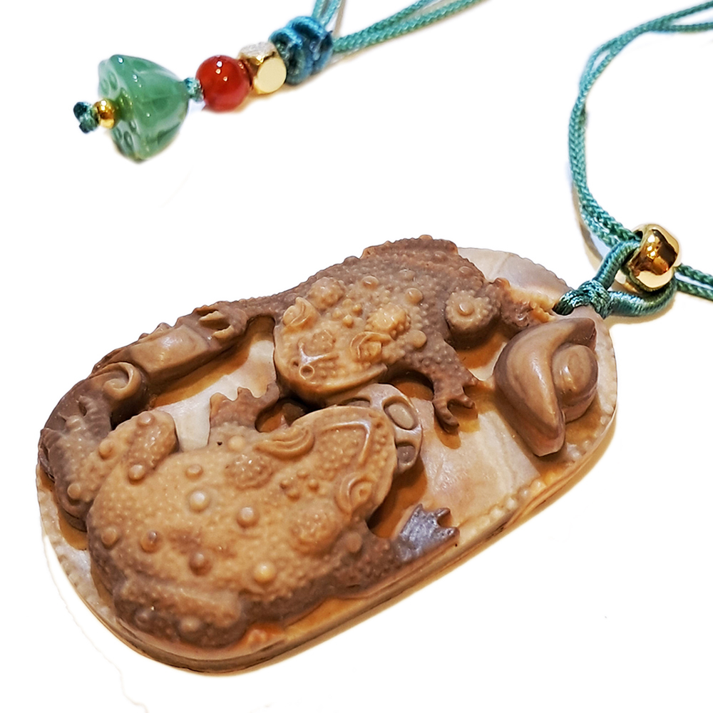 招財蟾蜍{龍宮舍利}蓮花項鍊【十方】151408