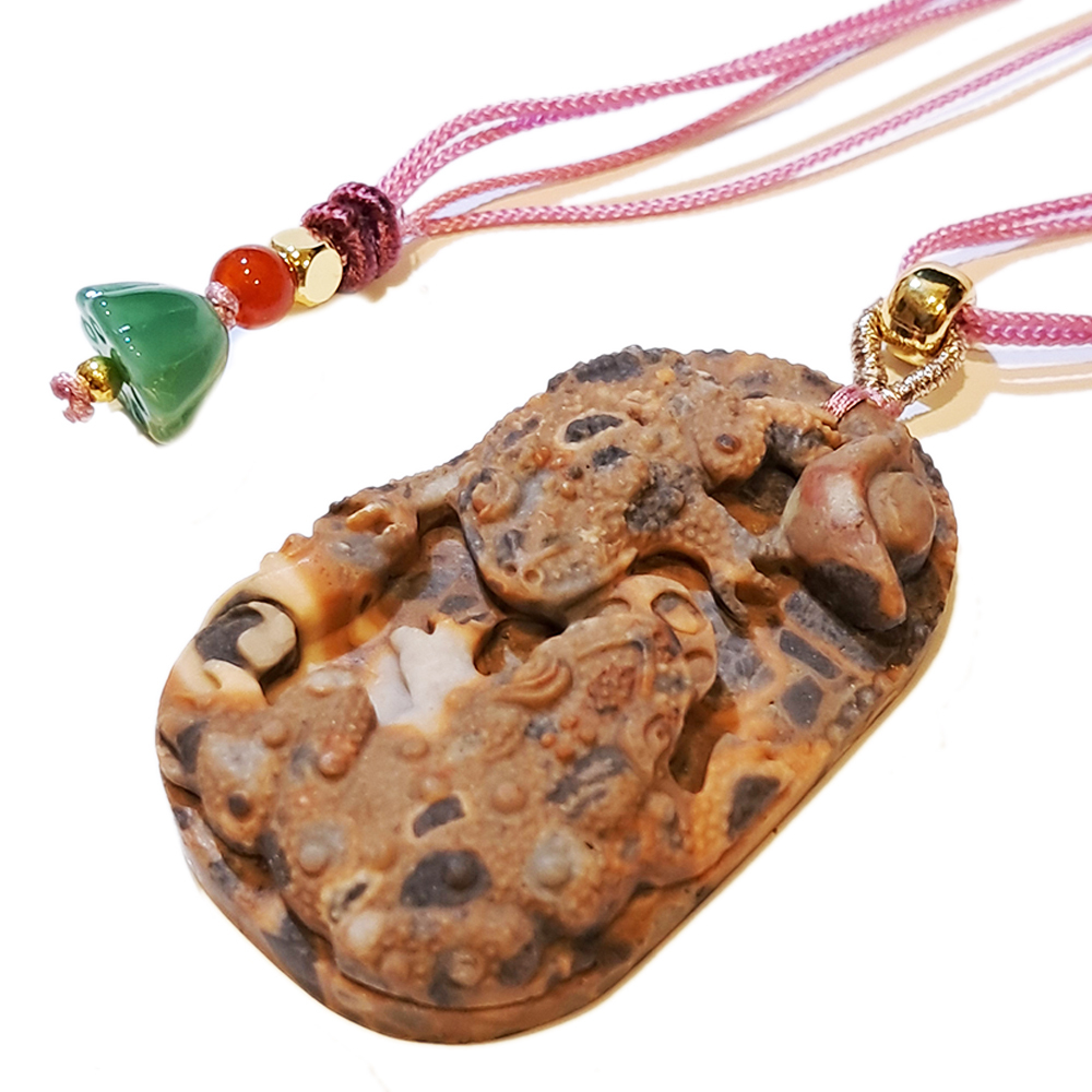 招財蟾蜍{龍宮舍利}蓮花項鍊【十方】151399