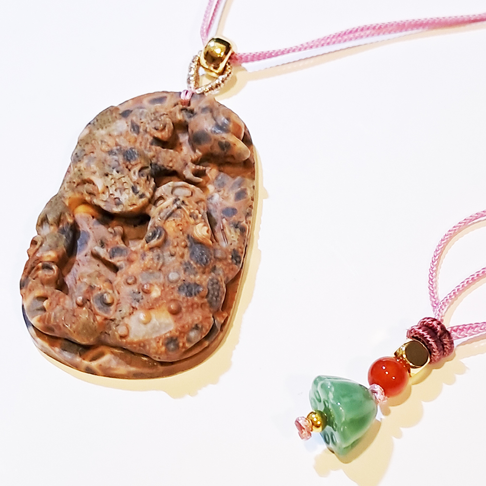 招財蟾蜍{龍宮舍利}蓮花項鍊【十方】151397