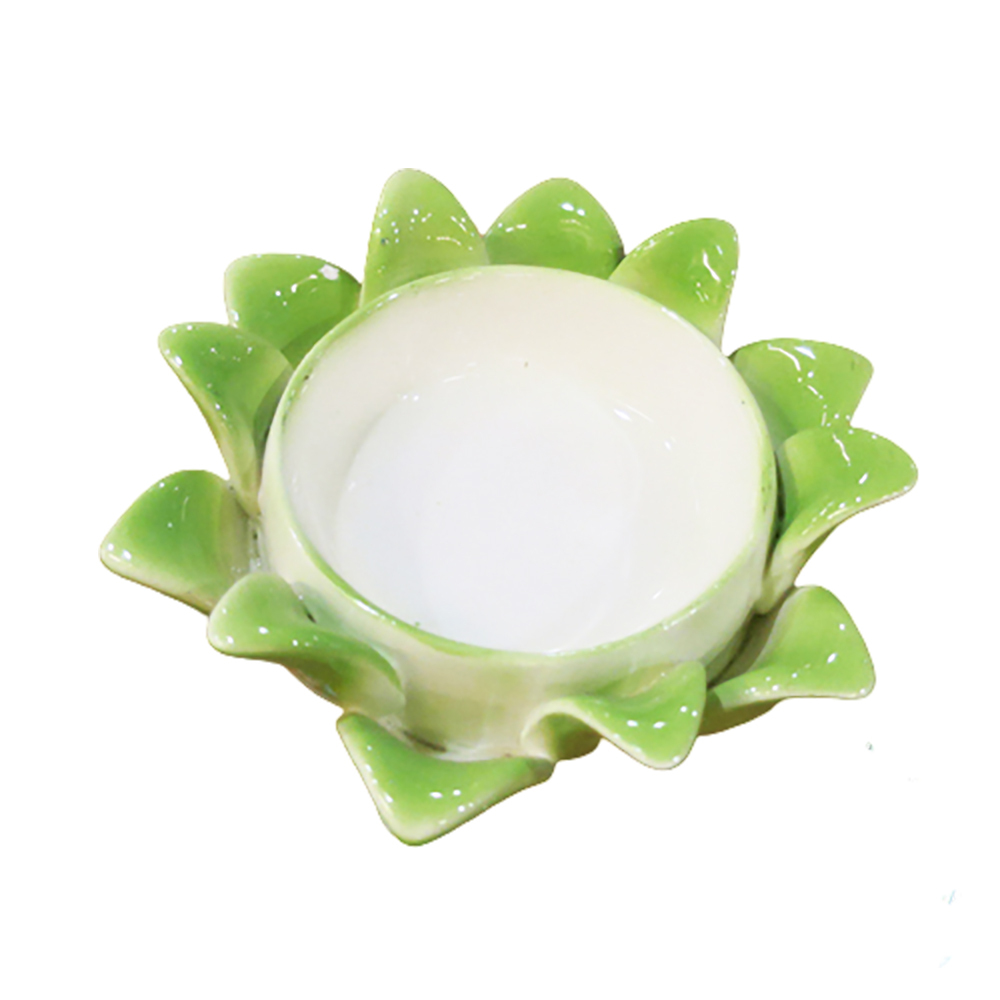 精緻綠瓷蓮座{正財 家運美滿)【十方】114455