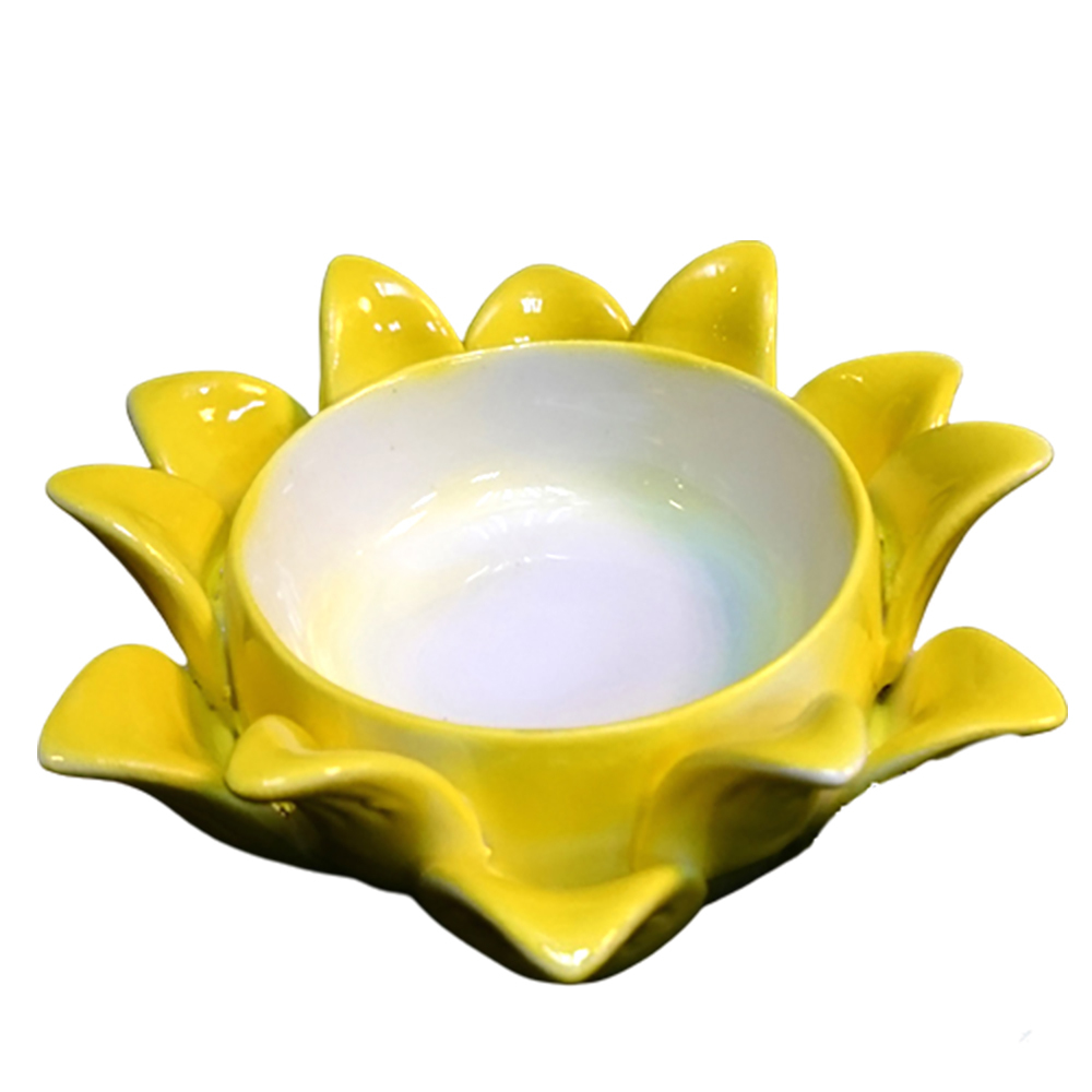 精緻黃瓷蓮座{求財 佛力加持)【十方】139511