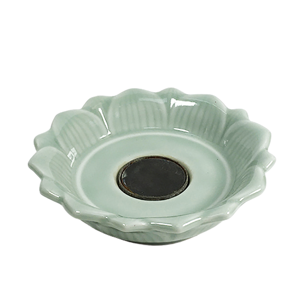 磁鐵 青瓷蓮座盤約11.7*3.5公分【十方】145645