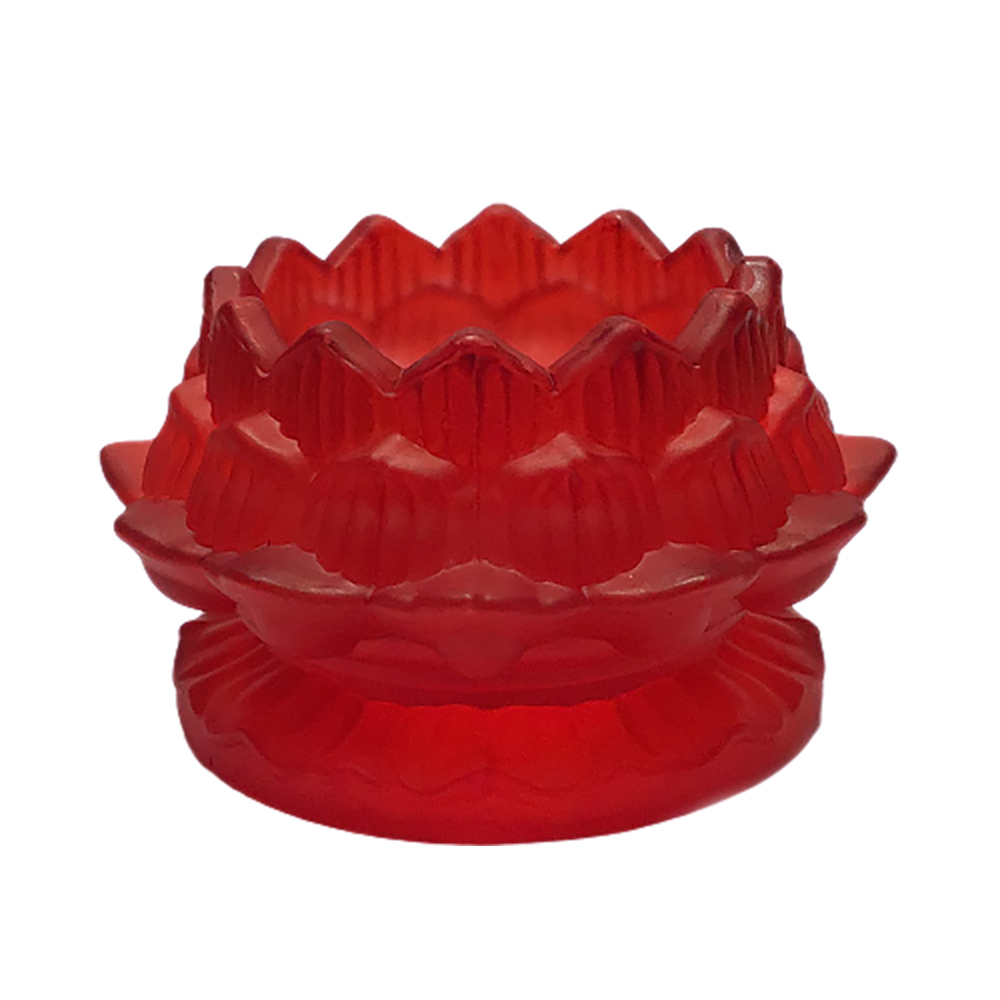 紅琉璃蓮花燈座【十方】149141