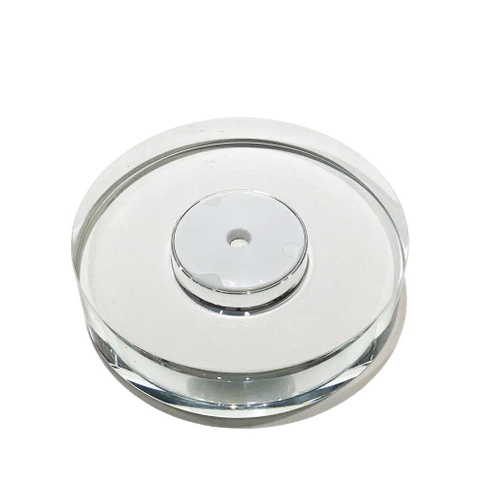 七彩LED圓型水晶燈座充電款8公分【十方】149406