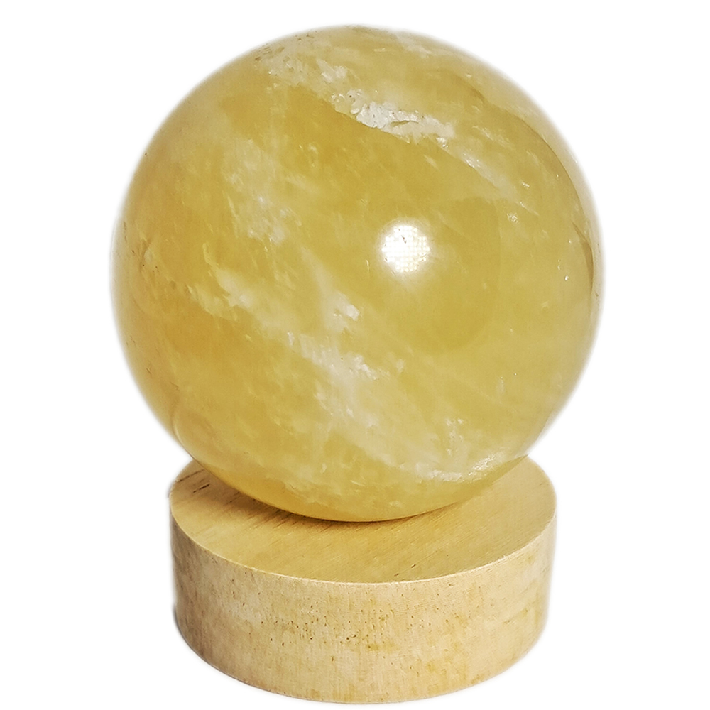 黃冰晶球7.3公分&led燈座【十方】152424