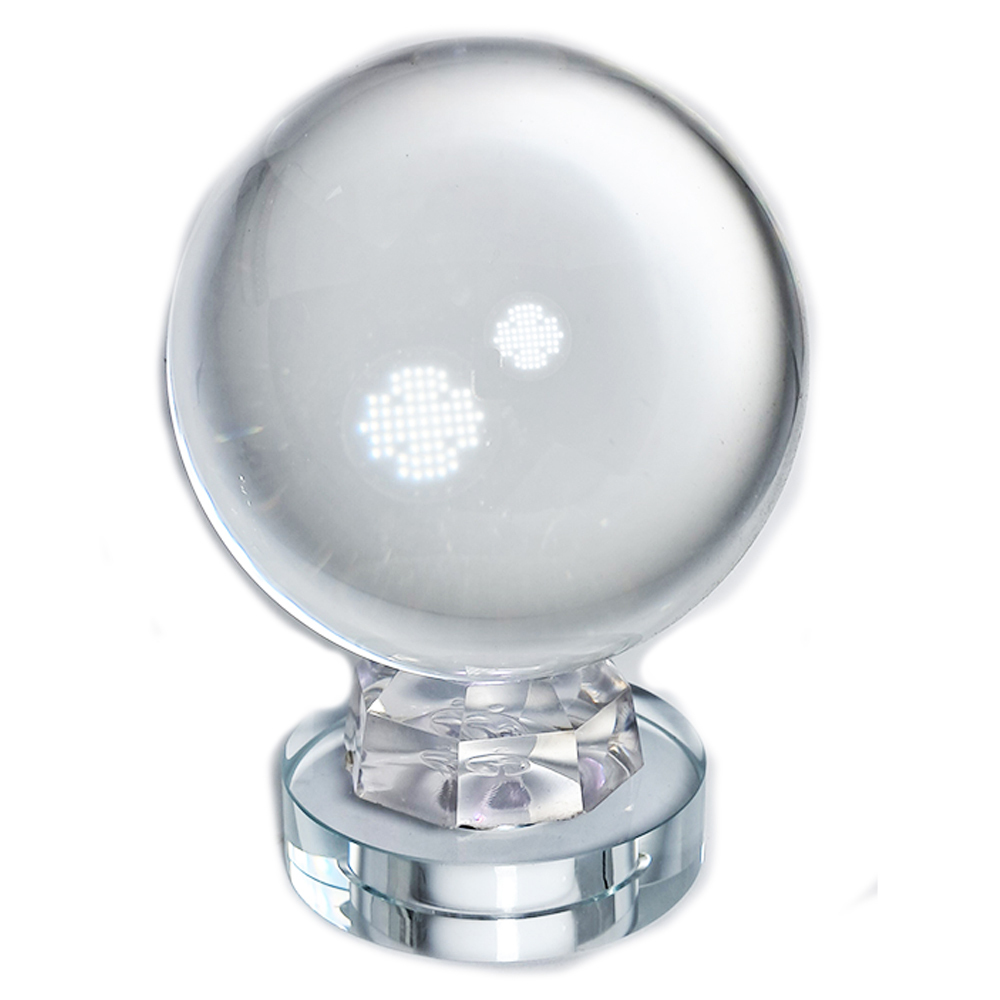 水晶琉璃球10公分&led燈座【十方】152486