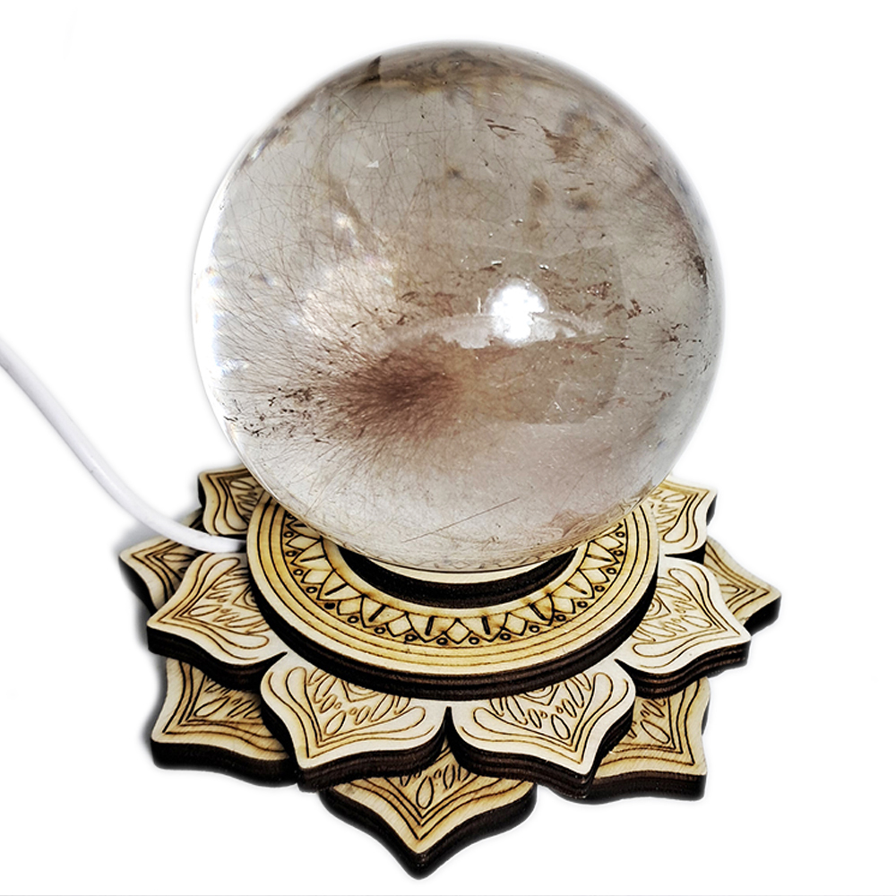 紅髮晶球8公分&led燈座【十方】152484