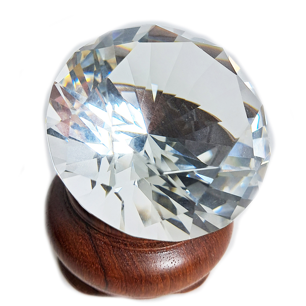 水晶鑽石{穩賺}5公分&花梨木球座【十方】152530