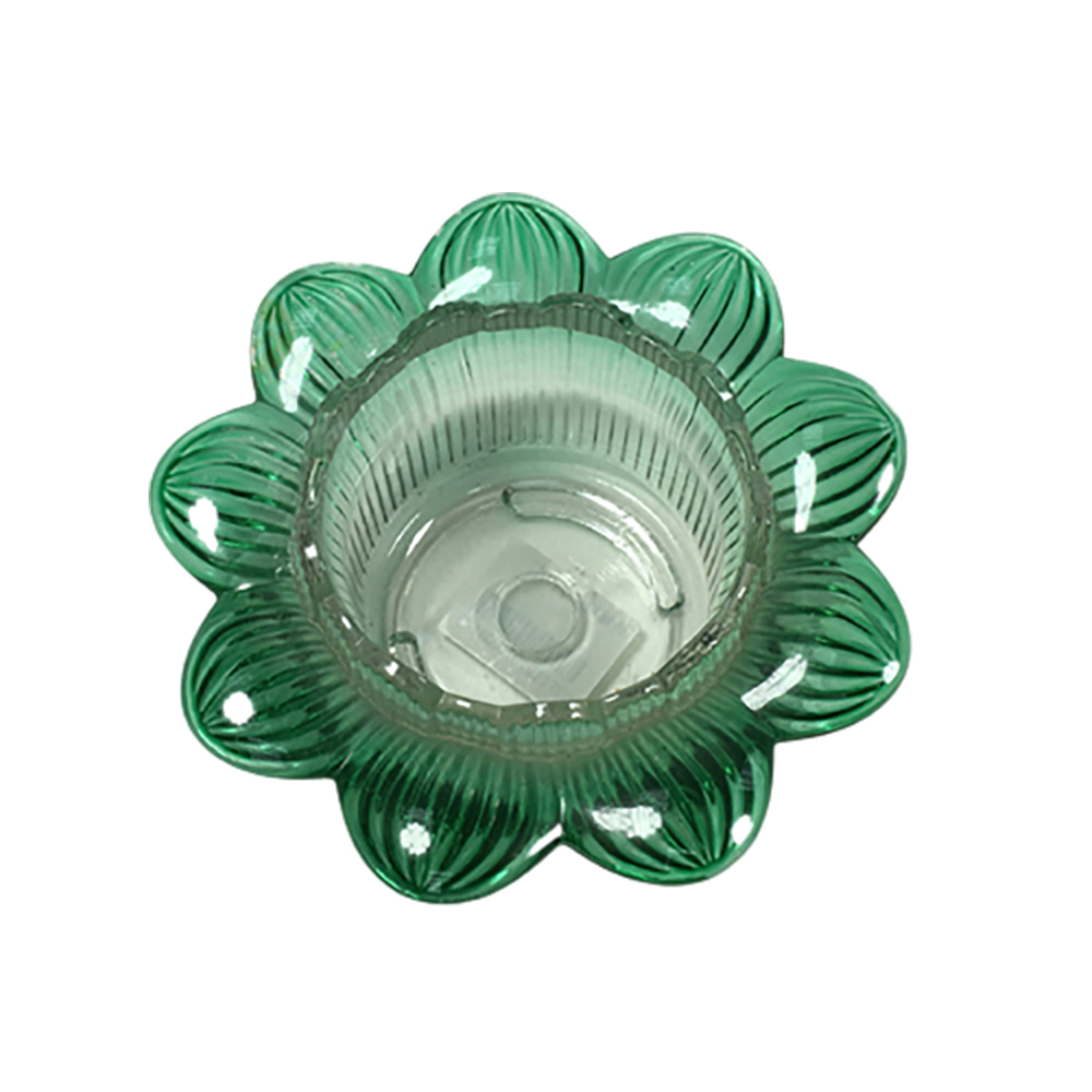 綠 蓮玻璃座{大)【十方】119297