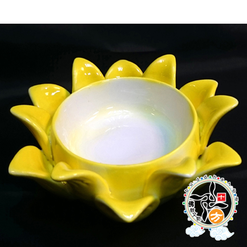 精緻黃瓷蓮座{求財 佛力加持)【十方】139511