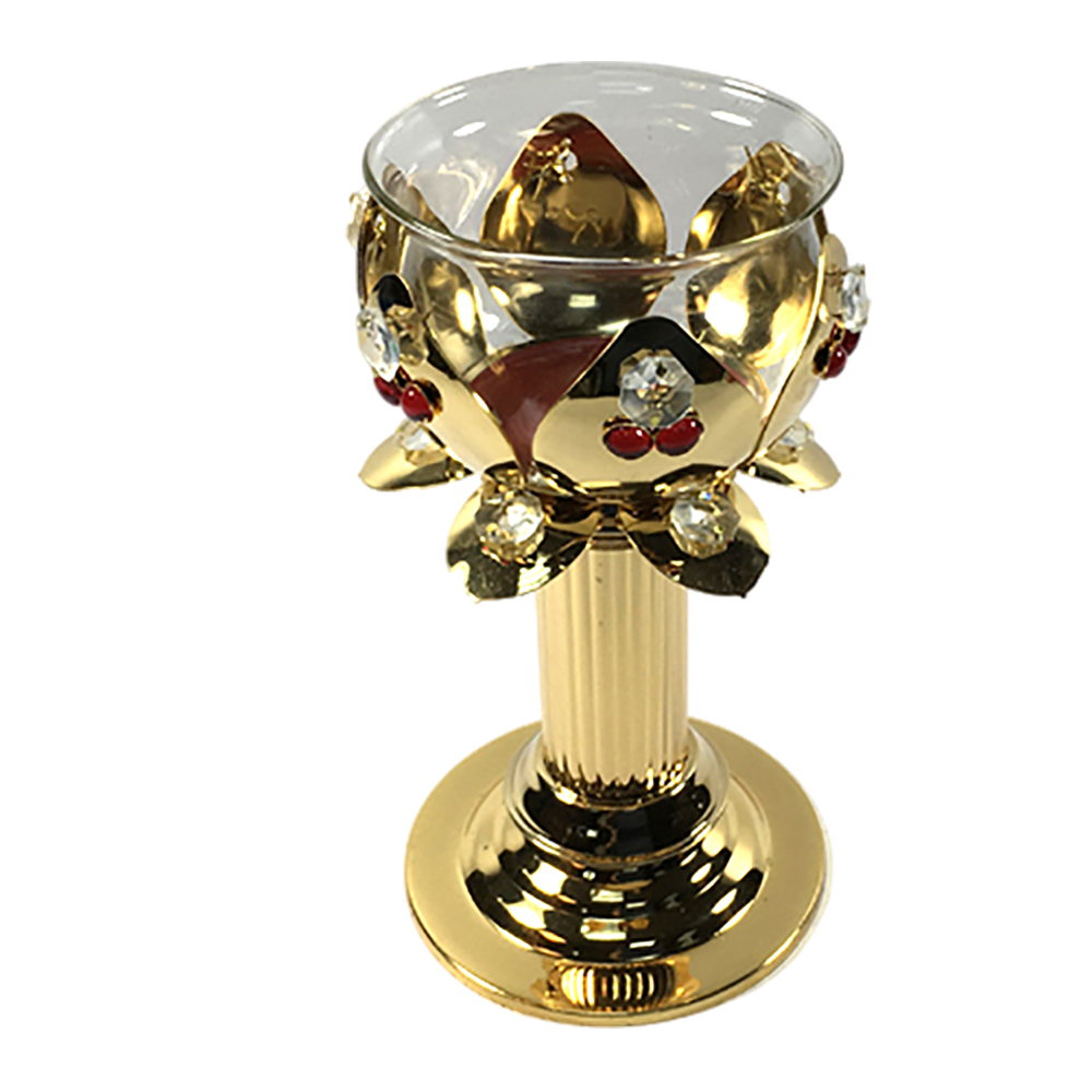 金銅蓮花高腳蓮花座 21公分單支【十方】145870