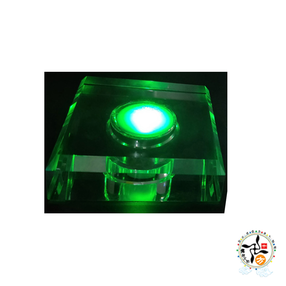 七彩LED方型水晶燈座充電款6公分【十方】149405