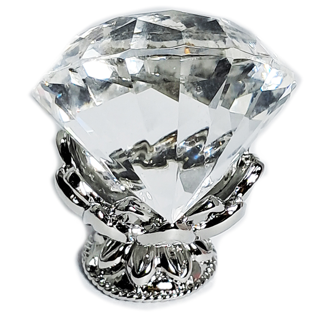 穩鑽{賺}水晶鑽石3公分&銀蓮花座【十方】152405